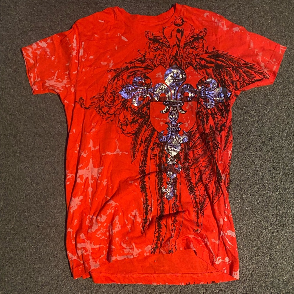 SOLD archaic/affliction/xtreme couture shortsleeve shirt red